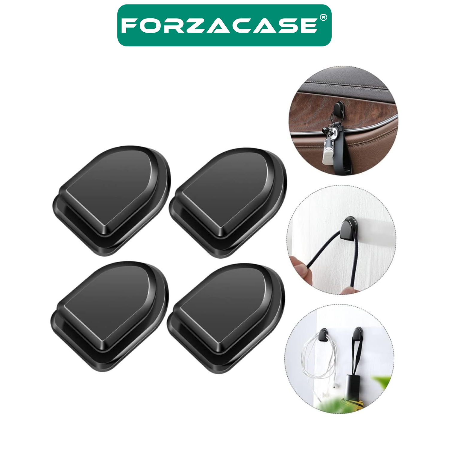 Forzacase 10’lu Vantuzlu Banyo Mutfak Raf Fotoğraf Çerçeve Askısı Kanca Tipi - FC648