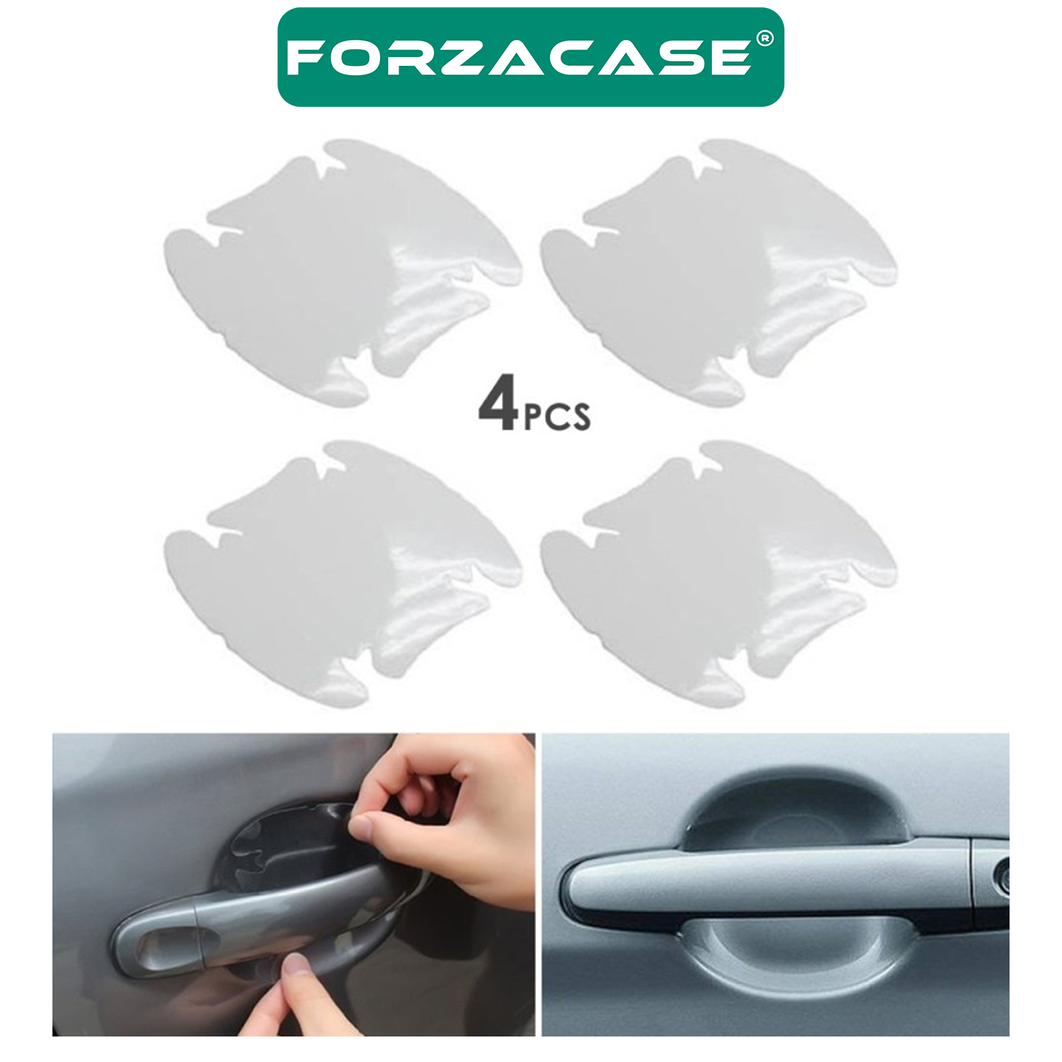 Forzacase 4 Adet Şeffaf Araba Kapı Kolu Çizik Koruyucu Film - FC649