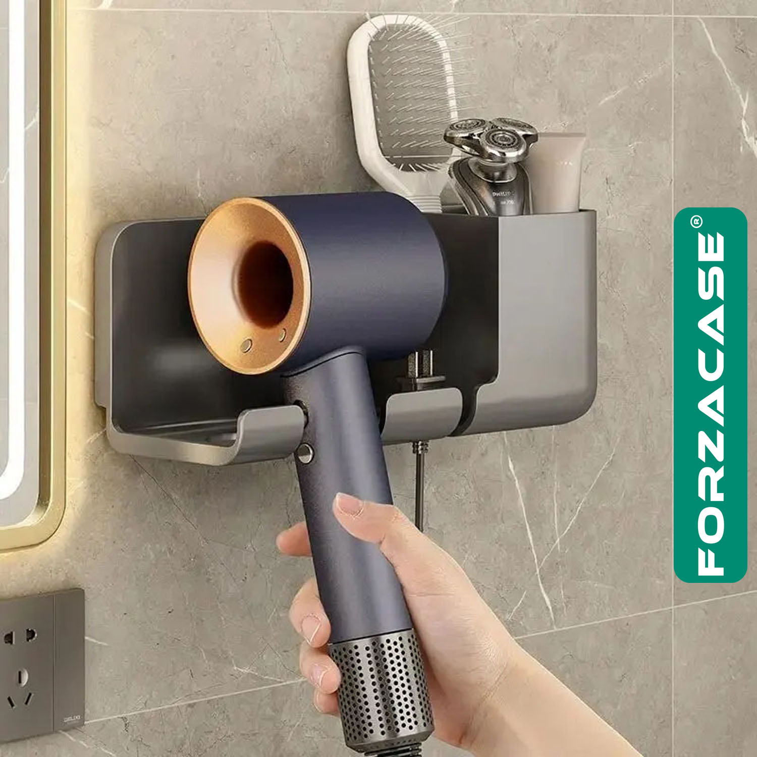Forzacase Saç Kurutma Makinesi Askısı Tarak Tıraş Banyo Organizeri - FC651