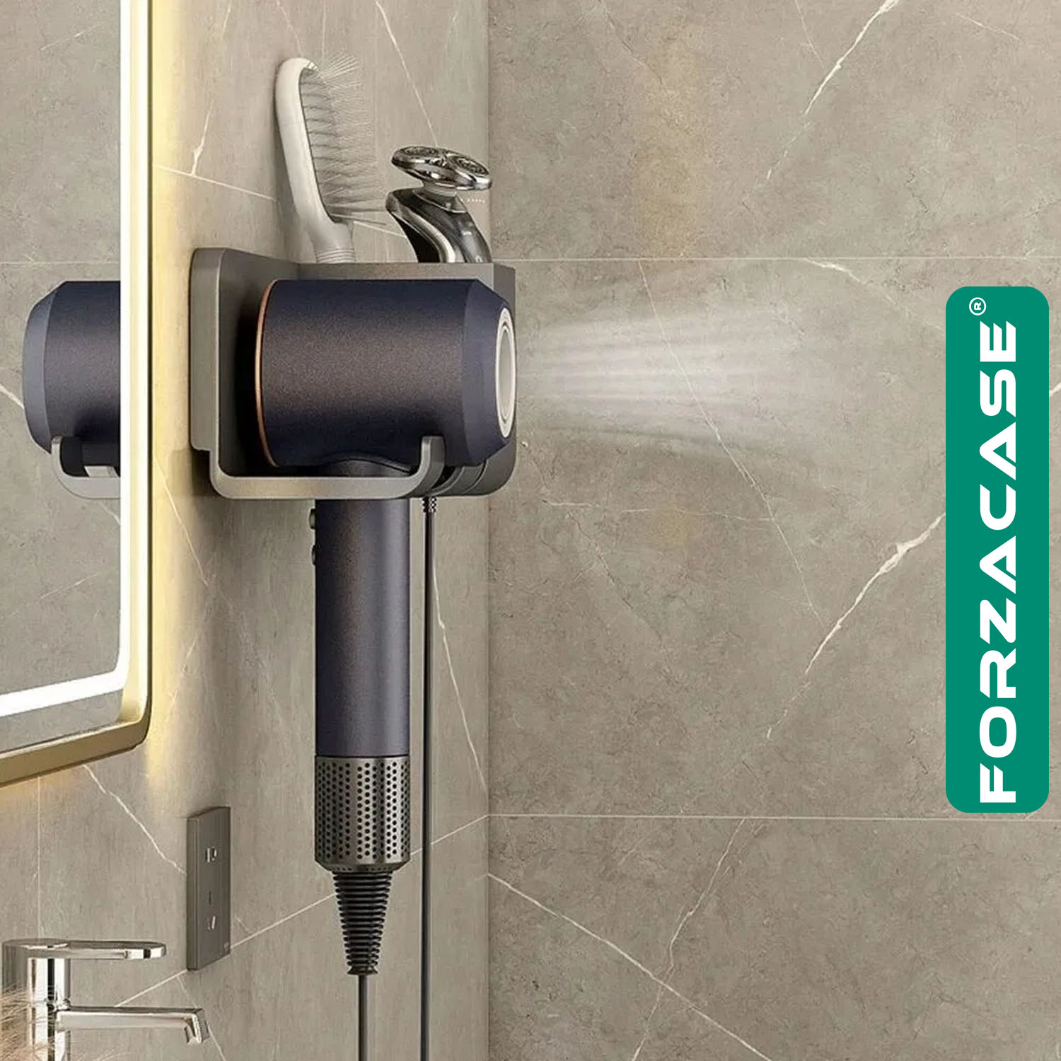 Forzacase Saç Kurutma Makinesi Askısı Tarak Tıraş Banyo Organizeri - FC651