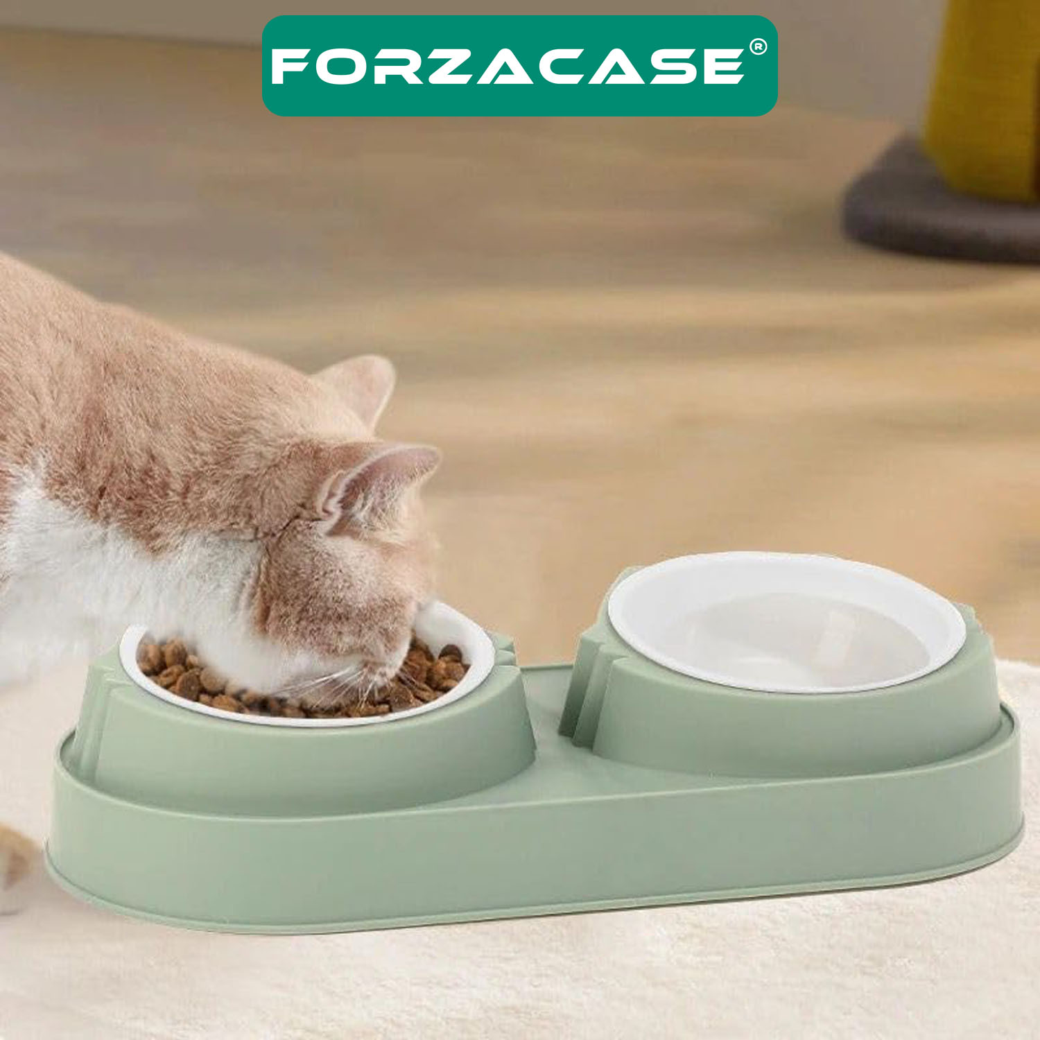 Forzacase Kedi ve Köpekler için Çiftli Mama Ve Su Kabı - FC662