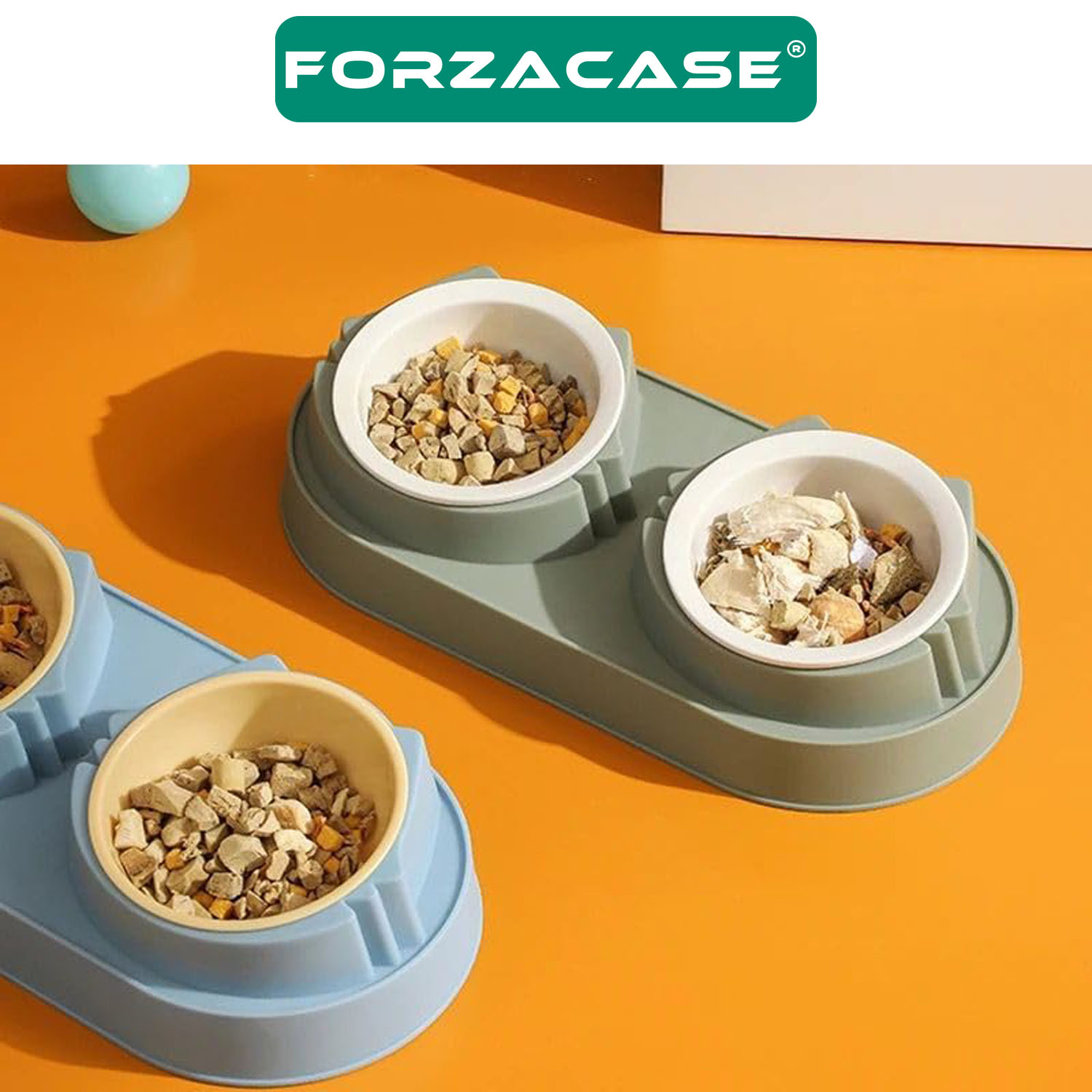 Forzacase Kedi ve Köpekler için Çiftli Mama Ve Su Kabı - FC662