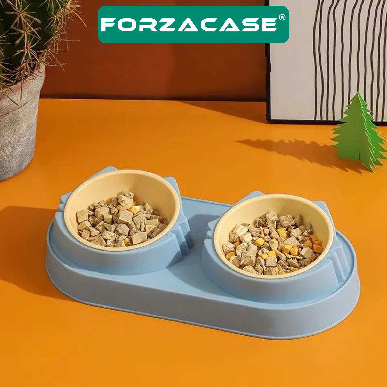 Forzacase Kedi ve Köpekler için Çiftli Mama Ve Su Kabı - FC662