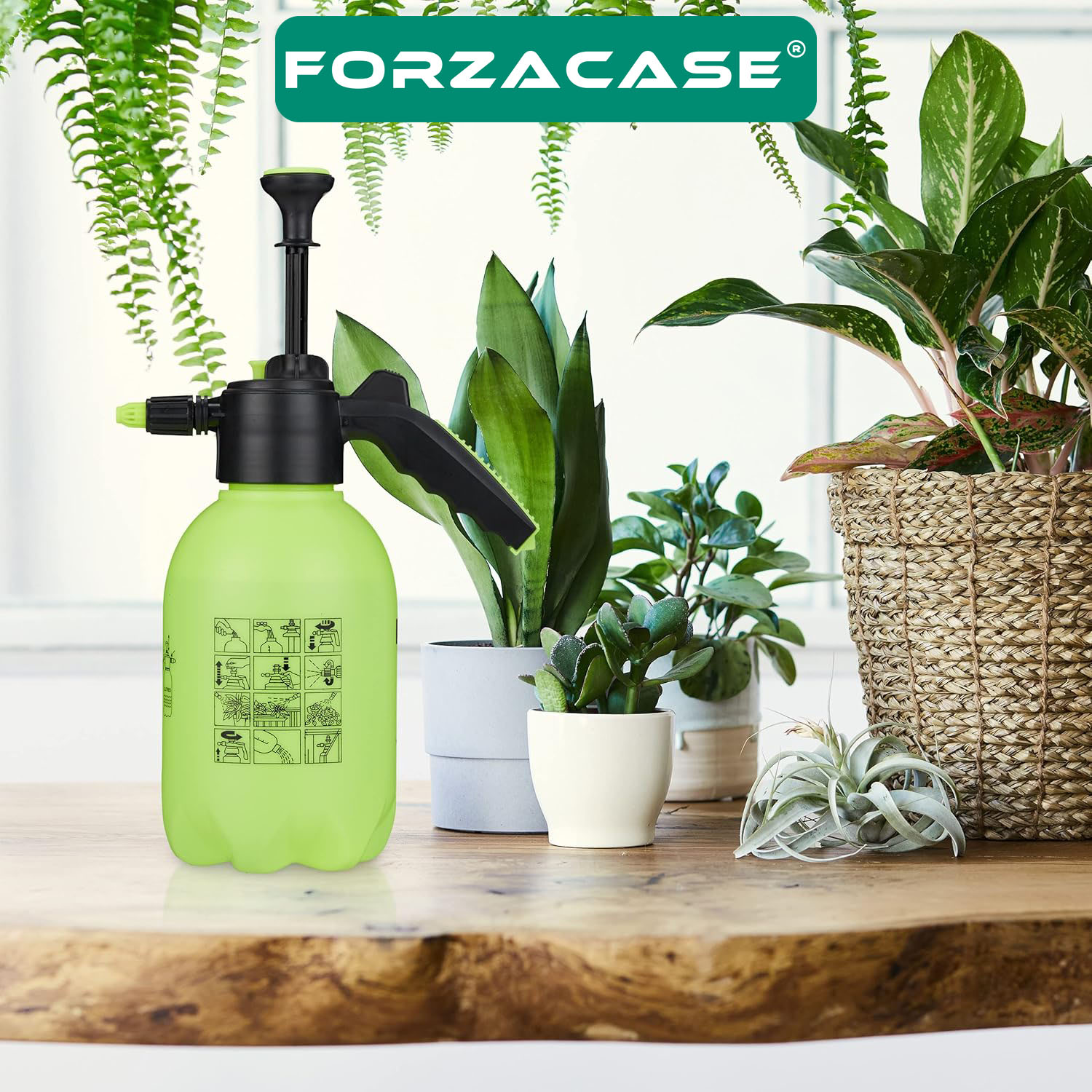 Forzacase 2 Litre Basınçlı Su Köpük Püskürtme Sprey Şişe Çiçek Sulama İlaçlama Araç Yıkama - FC665