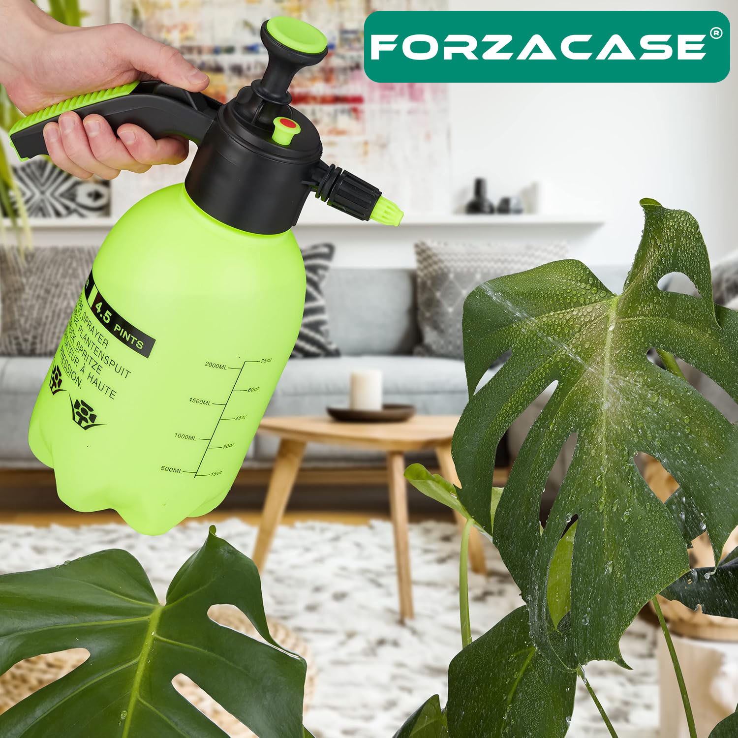 Forzacase 2 Litre Basınçlı Su Köpük Püskürtme Sprey Şişe Çiçek Sulama İlaçlama Araç Yıkama - FC665