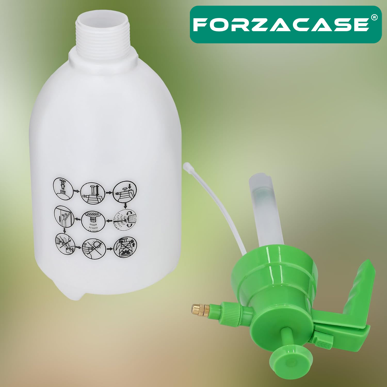 Forzacase 2 Litre Basınçlı Su Köpük Püskürtme Sprey Şişe Çiçek Sulama İlaçlama Araç Yıkama - FC666