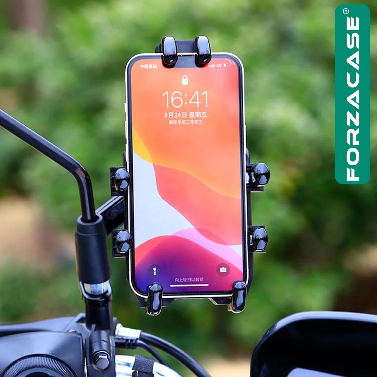 Forzacase 4.7-7.2 inç Bisiklet Motosiklet Scooter Ayna Montajlı Telefon Tutucu - FC668