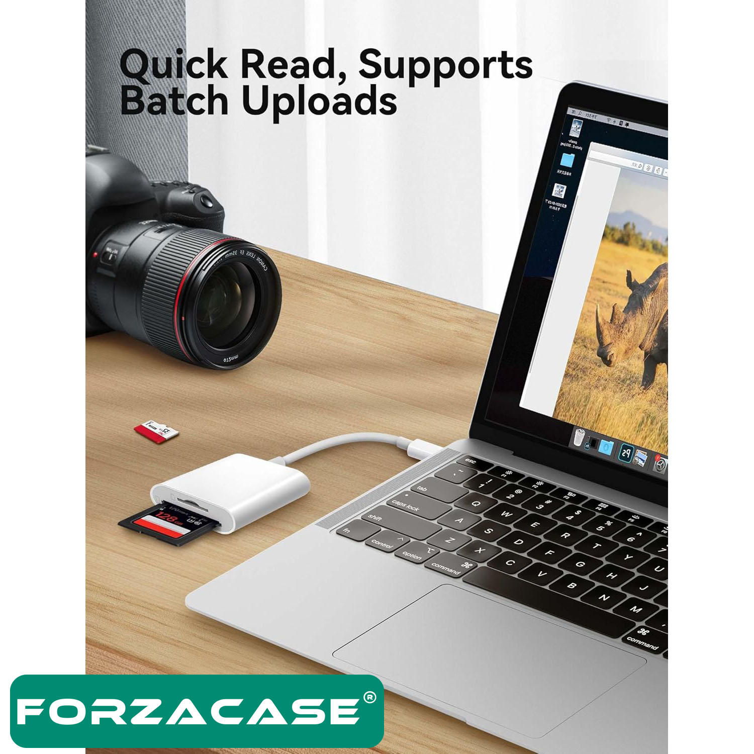Forzacase Telefon ve Tabletler için Type-C to SD / Micro SD / TF Kart Okuyucu Adaptör - FC674