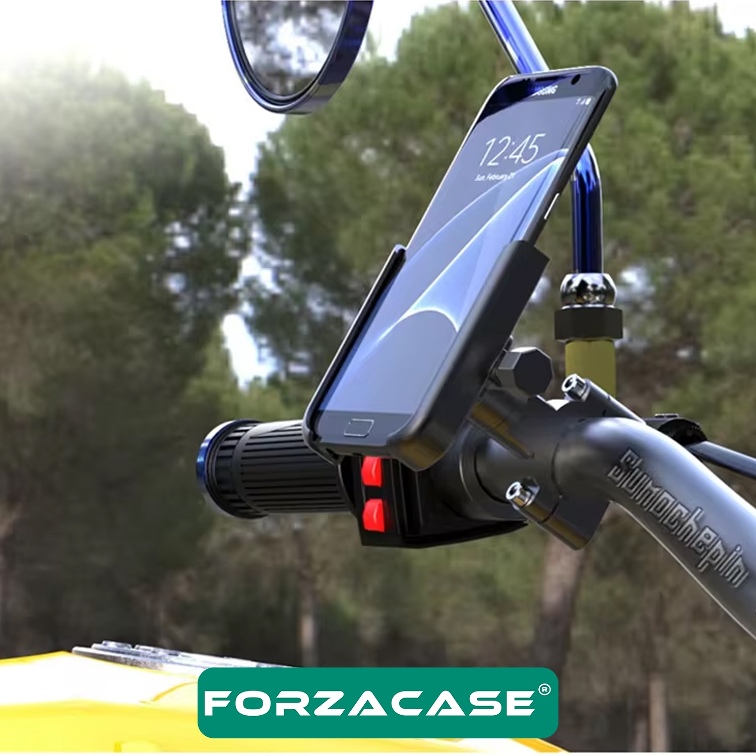 Forzacase Bisiklet Motosiklet Scooter için Gidon Montajlı Metal Telefon Tutucu - FC687