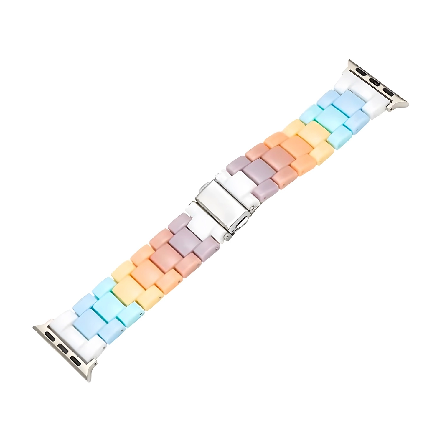 Forzacase Apple Watch 12 46mm ile uyumlu için Renkli Baklalı Kordon Kayış - FC688