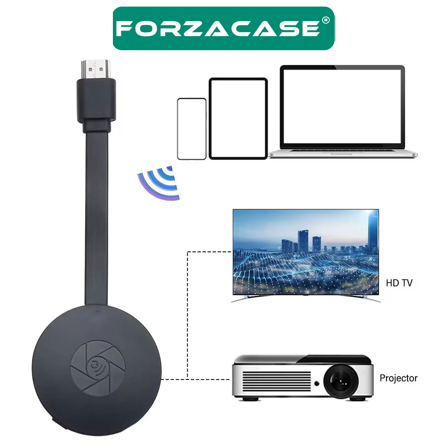 Forzacase HDMI 4K Çözünürlük Kablosuz Görüntü Ve Ses Aktarıcı / Tablet Telefondan Televizyona FC689