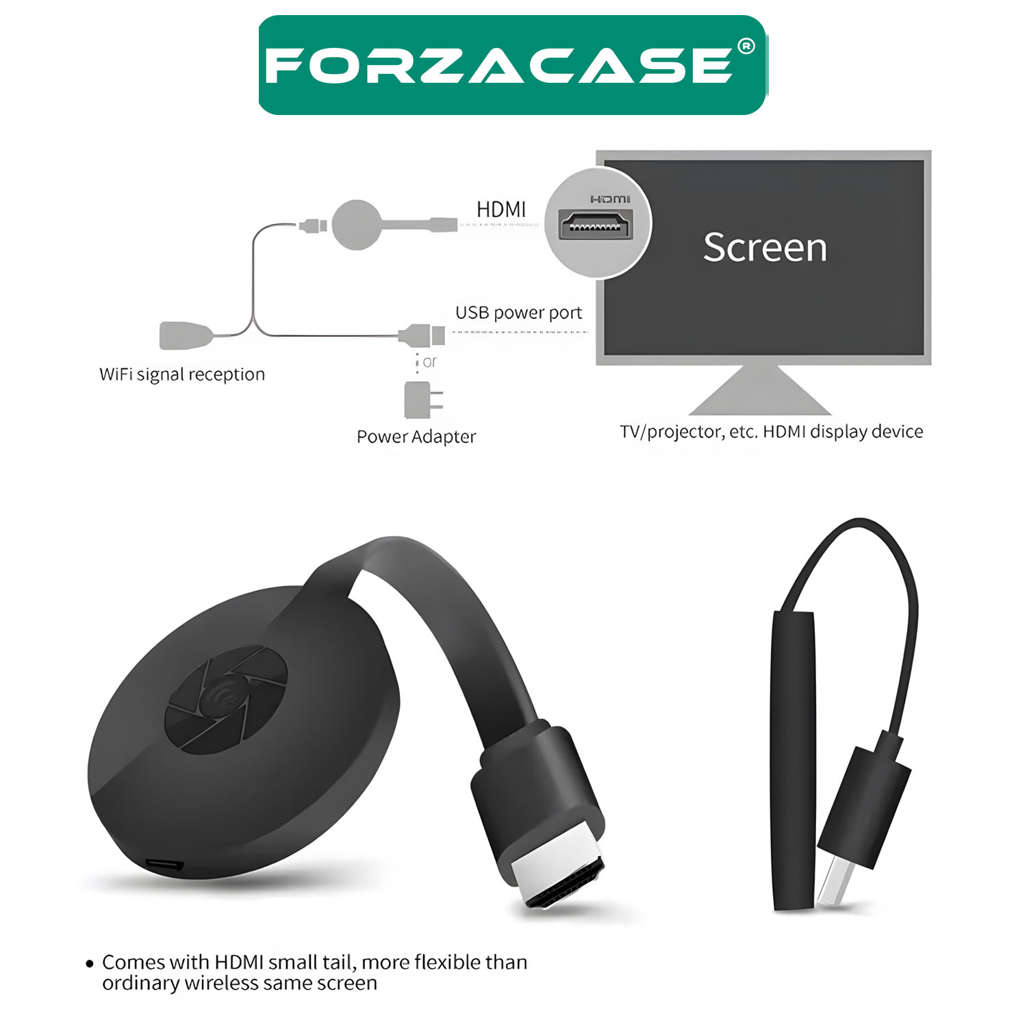 Forzacase HDMI 4K Çözünürlük Kablosuz Görüntü Ve Ses Aktarıcı / Tablet Telefondan Televizyona FC689