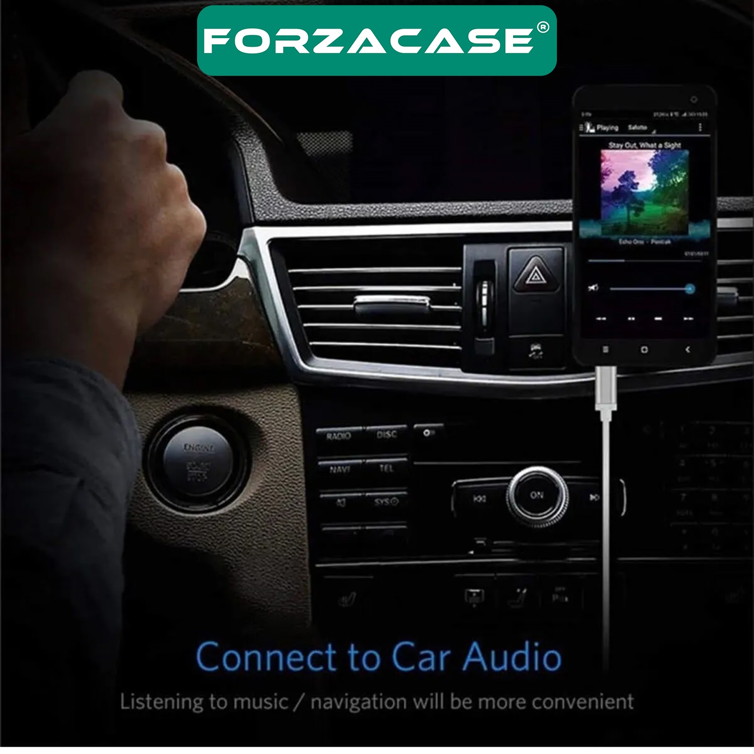 Forzacase Örgülü Type-C to 3.5 mm Aux Çevirici Ses Aktarım Kablosu 1m - FC695