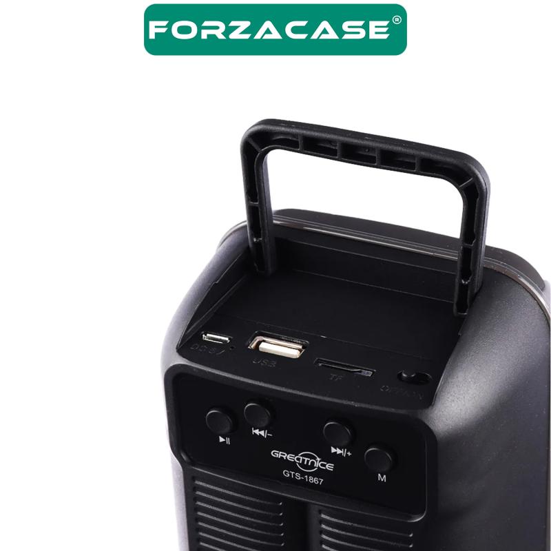 Forzacase Taşınabilir 3 inç LED Subwoofer Kablosuz BT Hoparlör-Radyo-USB-TF Cart - FC696