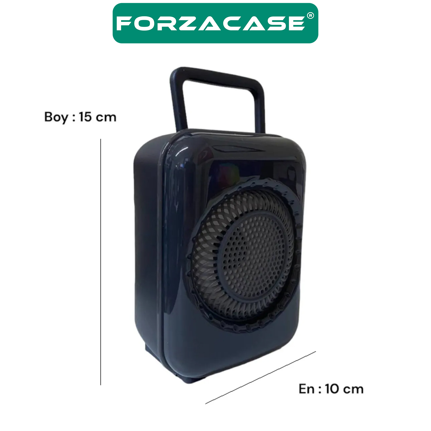 Forzacase Taşınabilir 3 inç LED Subwoofer Kablosuz BT Hoparlör-Radyo-USB-TF Cart - FC696