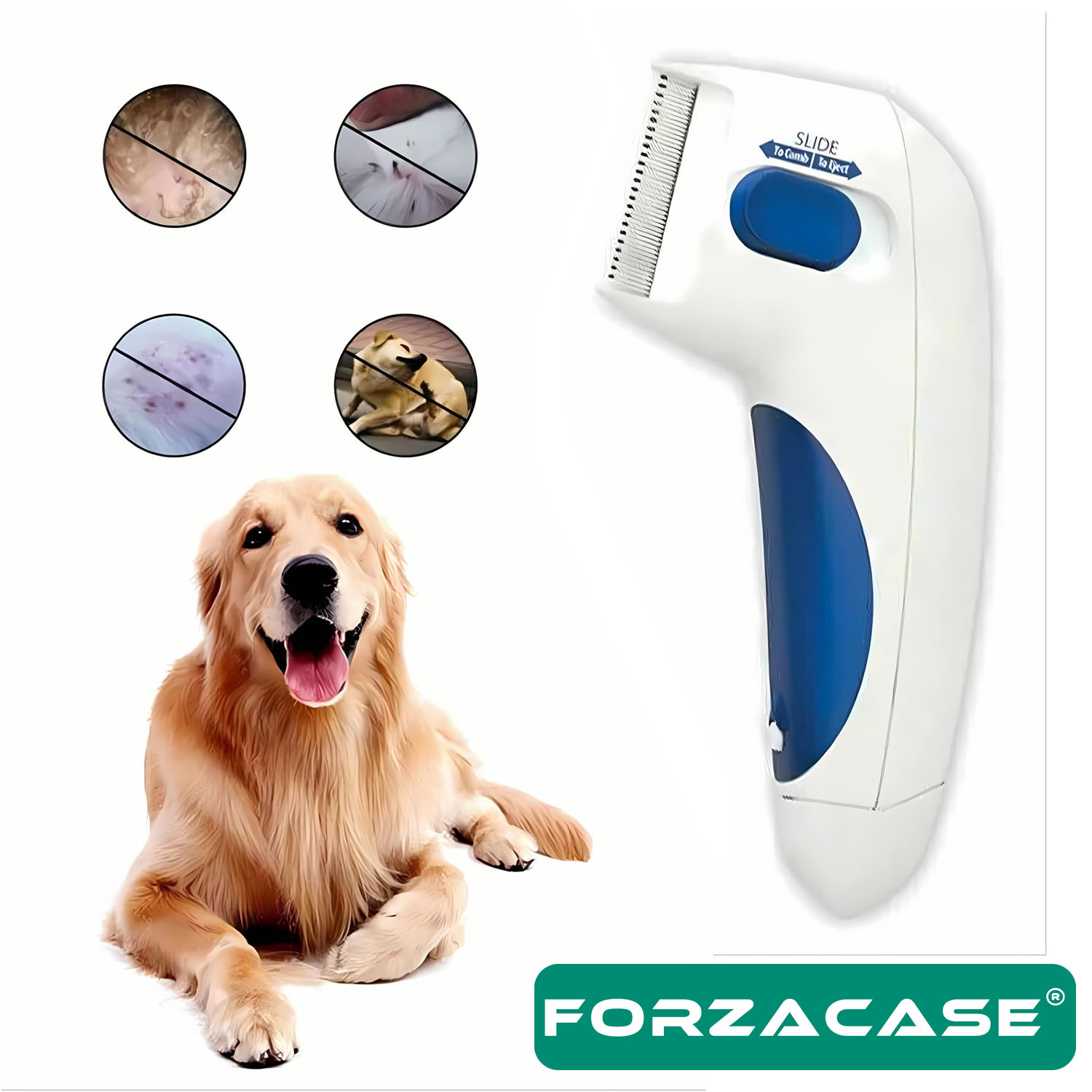 Forzacase Kedi ve Köpekler için Pire Doktoru Elektronik Pire Tarağı Kıtık Açıcı - FC700