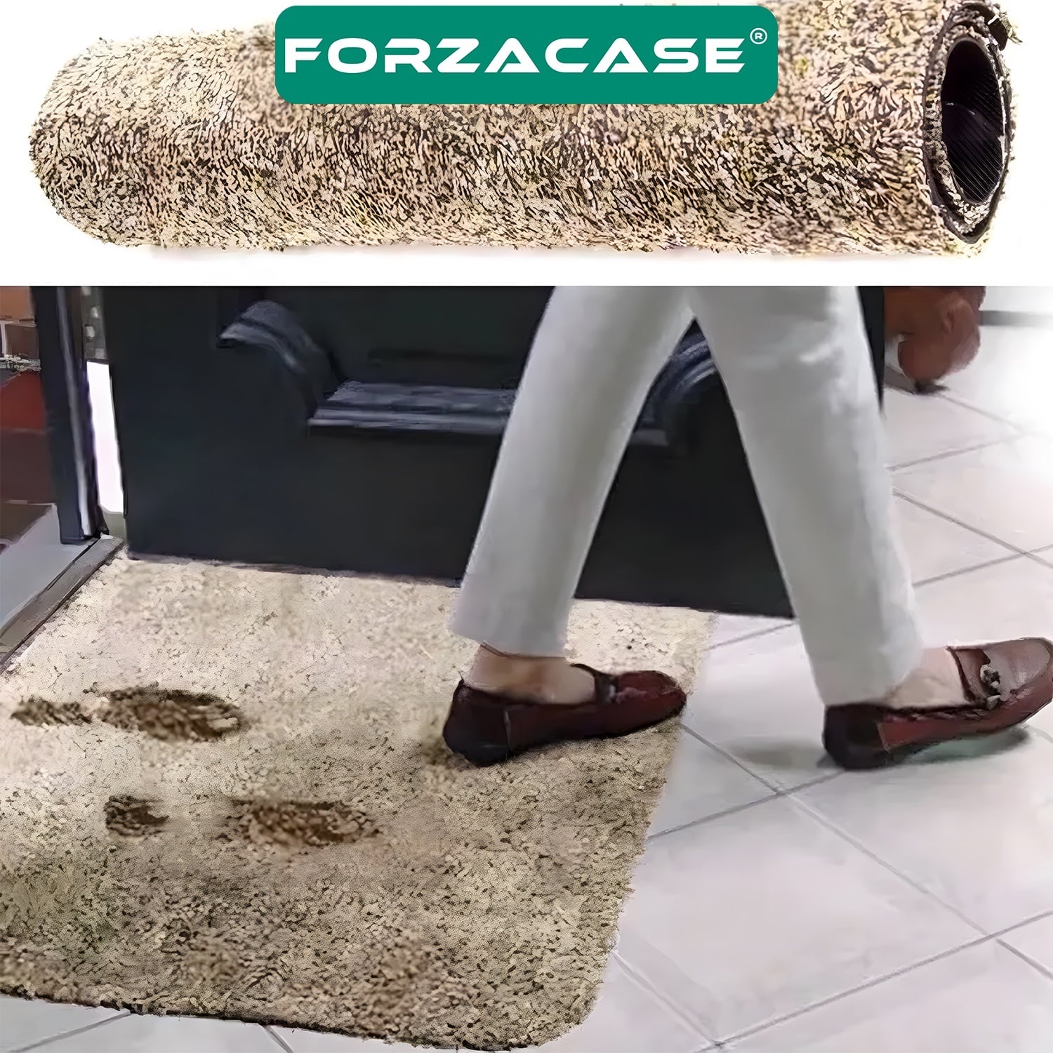 Forzacase Temiz Adım Mat Yıkanabilir Kaymaz Mikrofiber Akıllı Paspas  - FC704