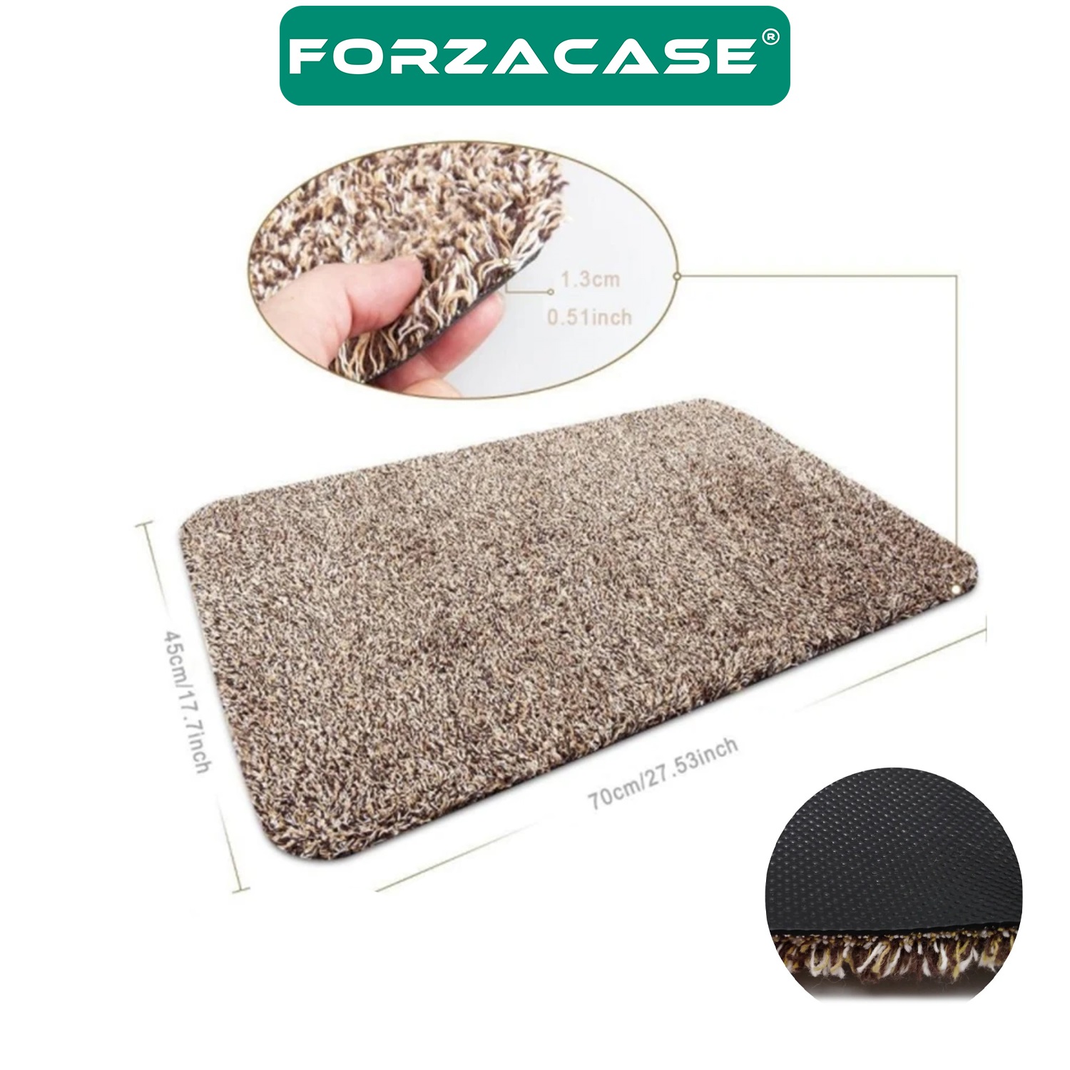 Forzacase Temiz Adım Mat Yıkanabilir Kaymaz Mikrofiber Akıllı Paspas  - FC704