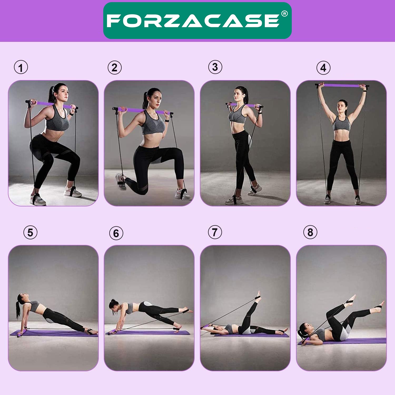 Forzacase Taşınabilir Fitness Jimnastik Pilates Studio Pilates Aleti - FC705