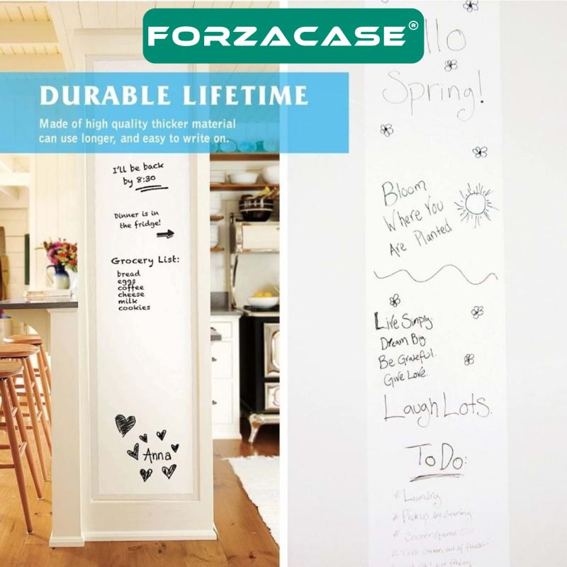 Forzacase Yazılabilir Beyaz Tahta Folyo Yazı Tahtası PVC Duvar Sticker - FC713