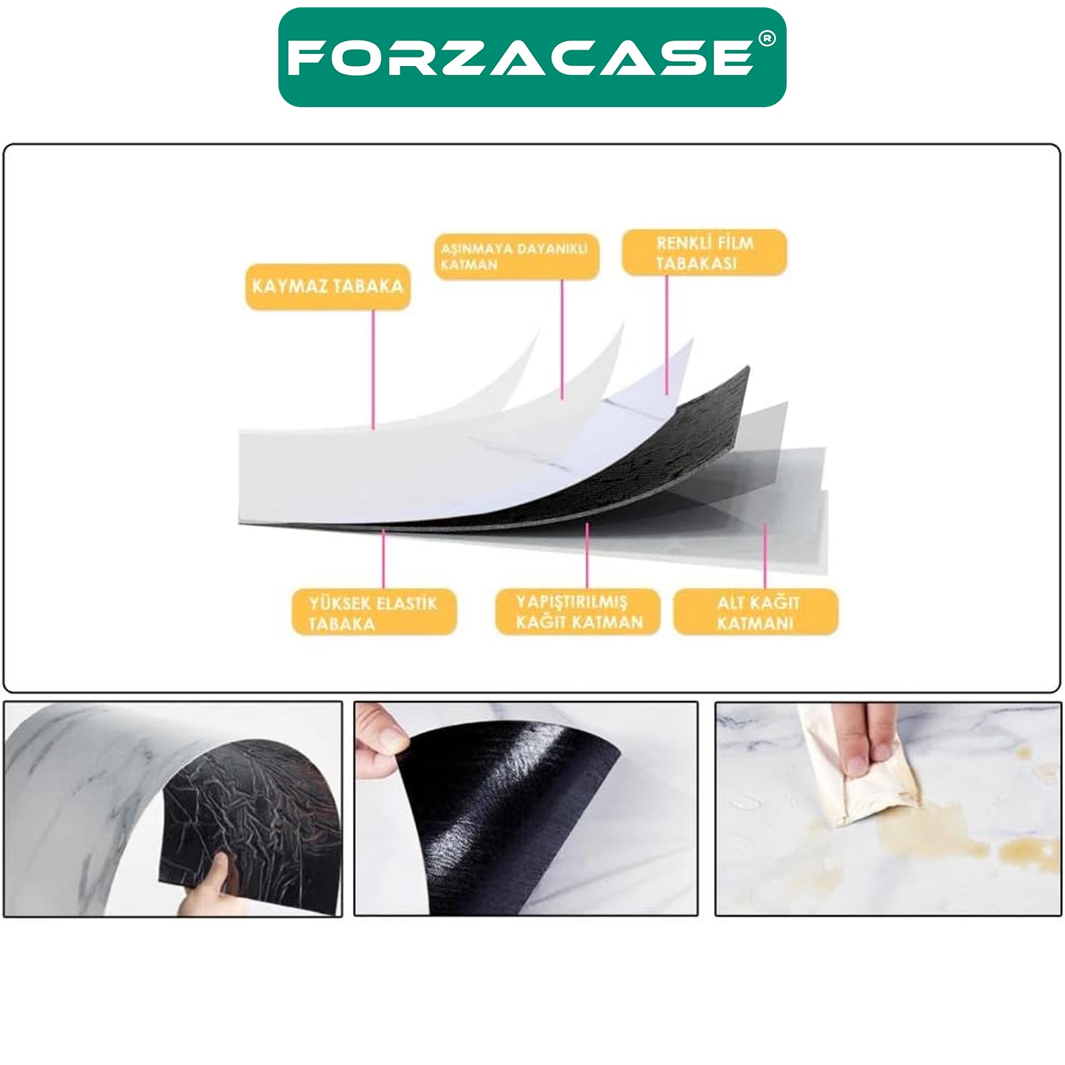 Forzacase Kendinden Yapışkanlı Plastik PVC Duvar Kaplama Paneli 30x60 cm - FC714