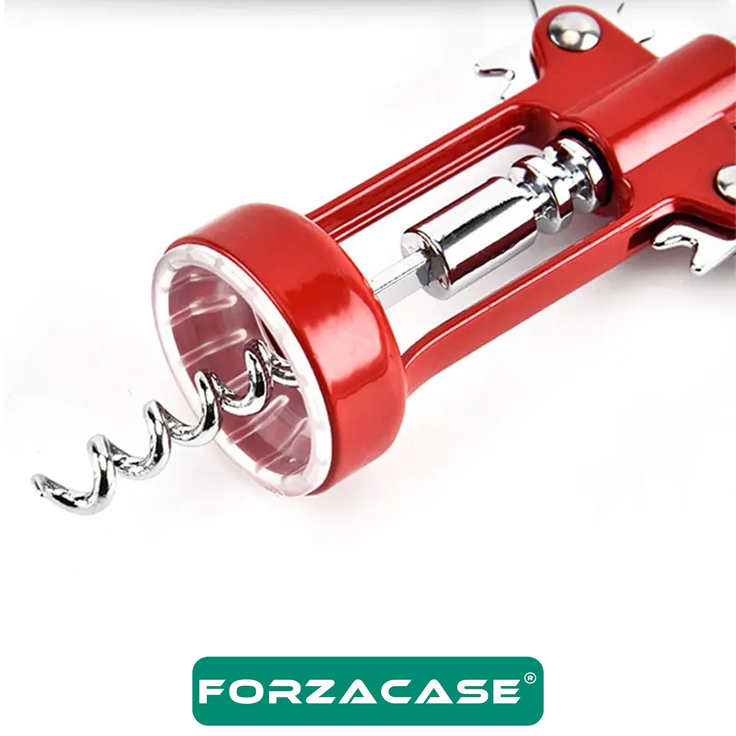Forzacase Paslanmaz Çelik Kanatlı Tirbuşon Mantar Kapak Şişe Açacağı - FC717