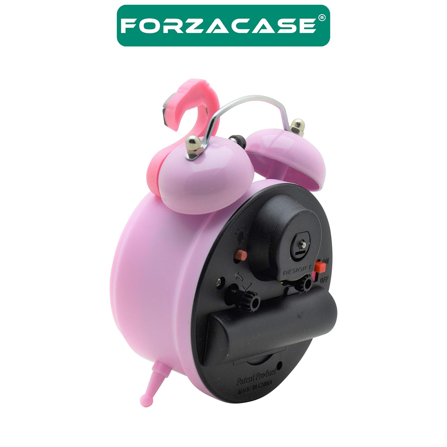 Forzacase Pembe Flamingo Tasarım Orta Boy Işıklı ve Alarmlı Çalar Saat - FC729