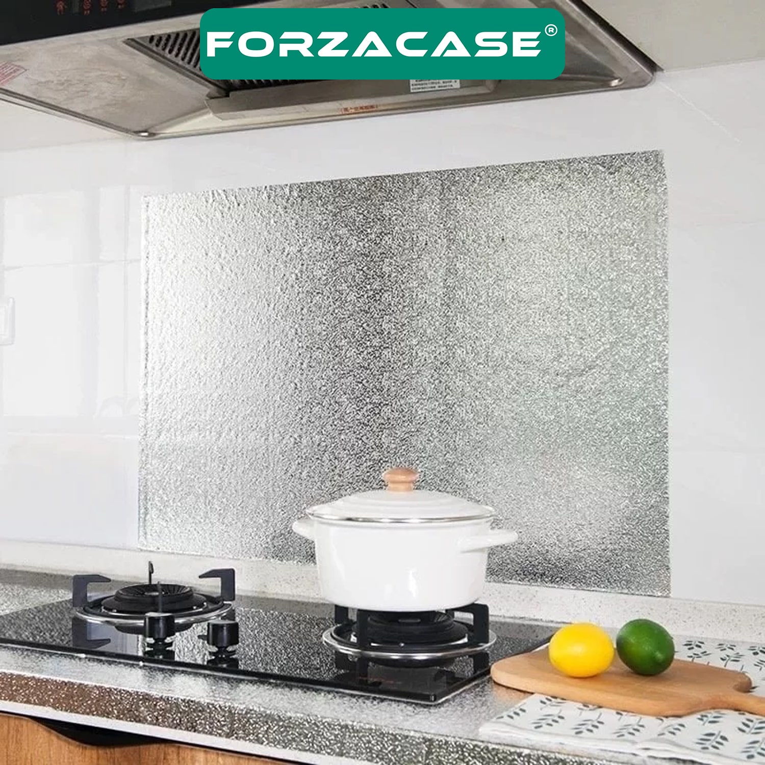 Forzacase 10 Mt Yapışkanlı Kolay Silinebilir Mutfak Tezgah Üstü Folyo Gümüş - FC733