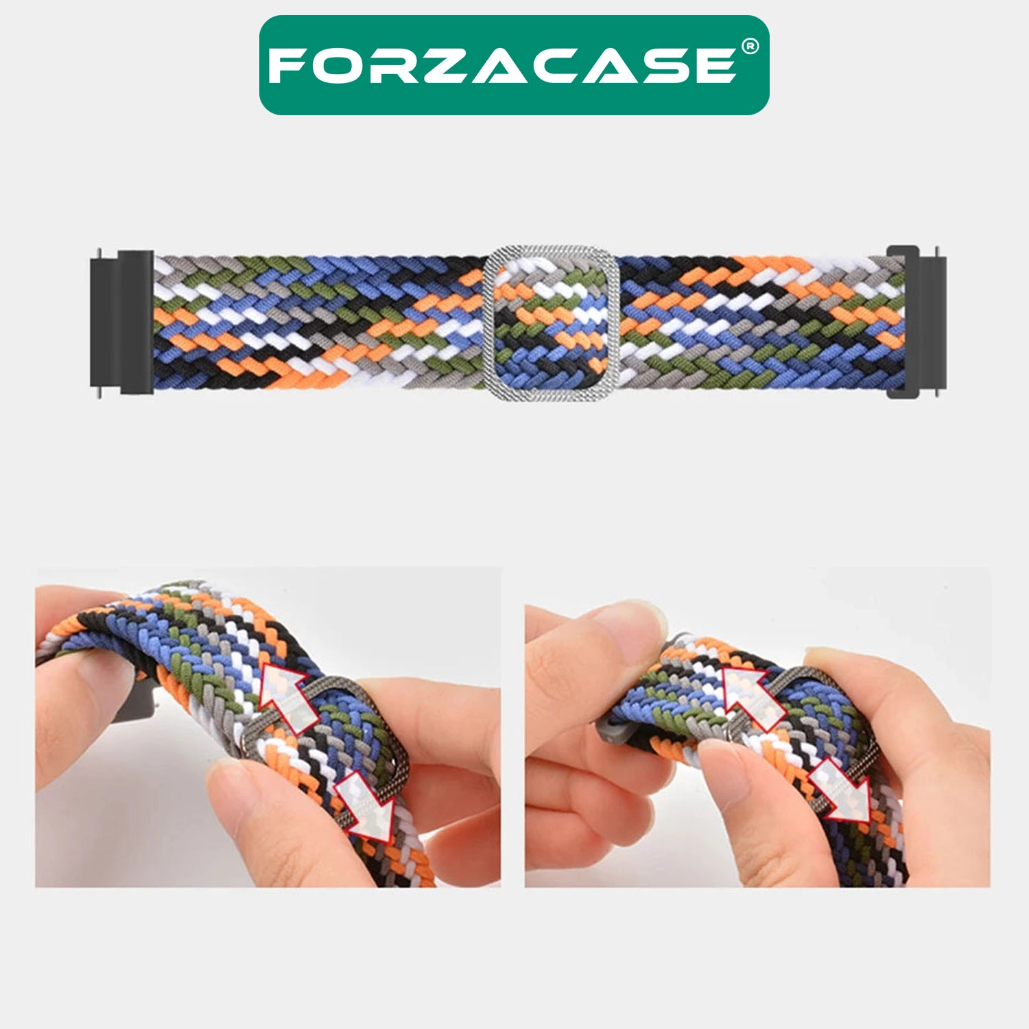 Forzacase Honor Watch 6 46mm ile uyumlu Esnek Hasır Örgü Tokalı Kordon Kayış - FC739