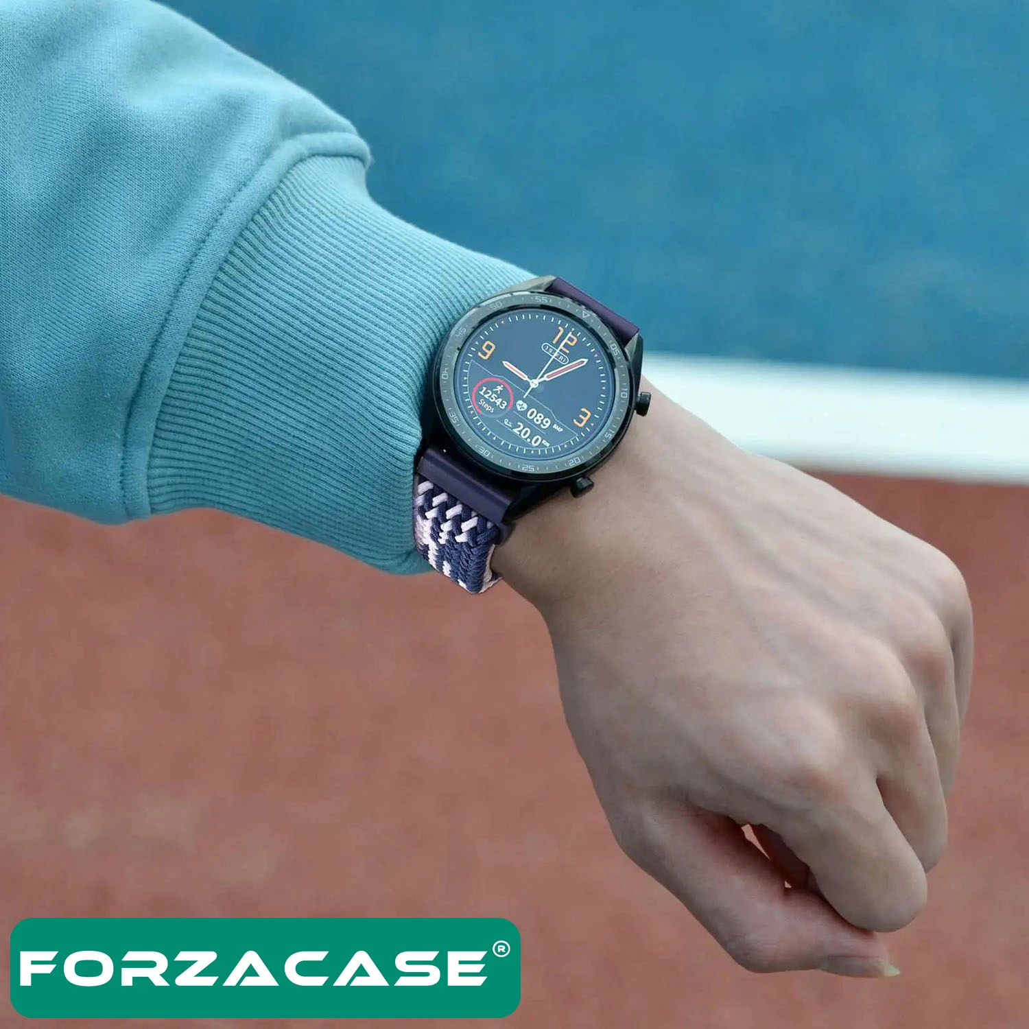 Forzacase Honor Watch 6 46mm ile uyumlu Esnek Hasır Örgü Tokalı Kordon Kayış - FC739