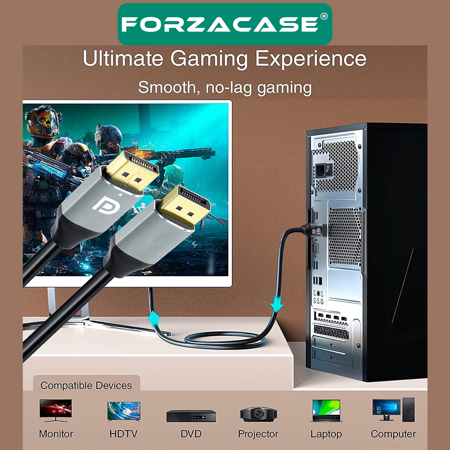 Forzacase DP to DP Kablo 8K 60hz / 4K 144hz Görüntü Aktarıcı Kablo 1,5 metre - FC749