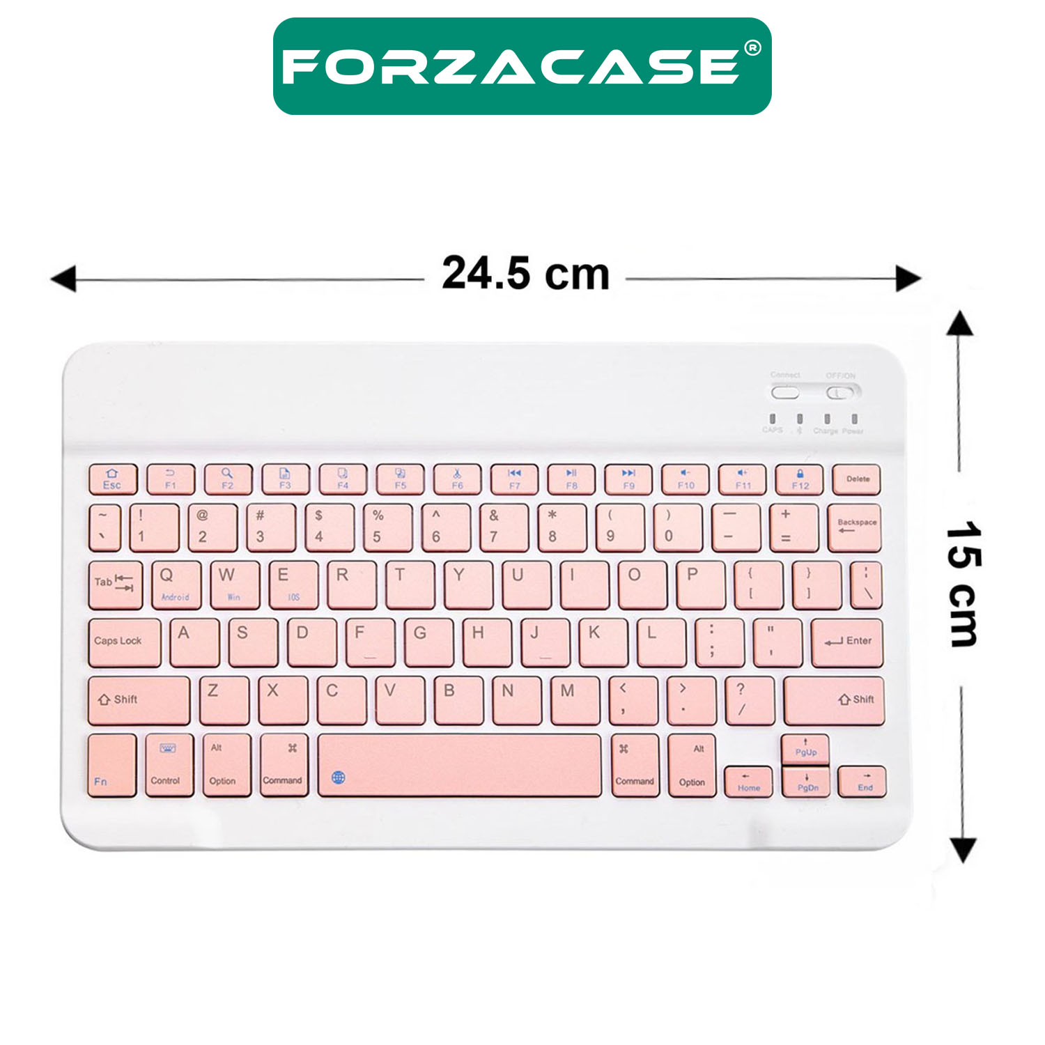 Forzacase Tablet ve Telefonlar için Şarjlı Kare Tuşlu Bluetooth Kablosuz Klavye - FC755