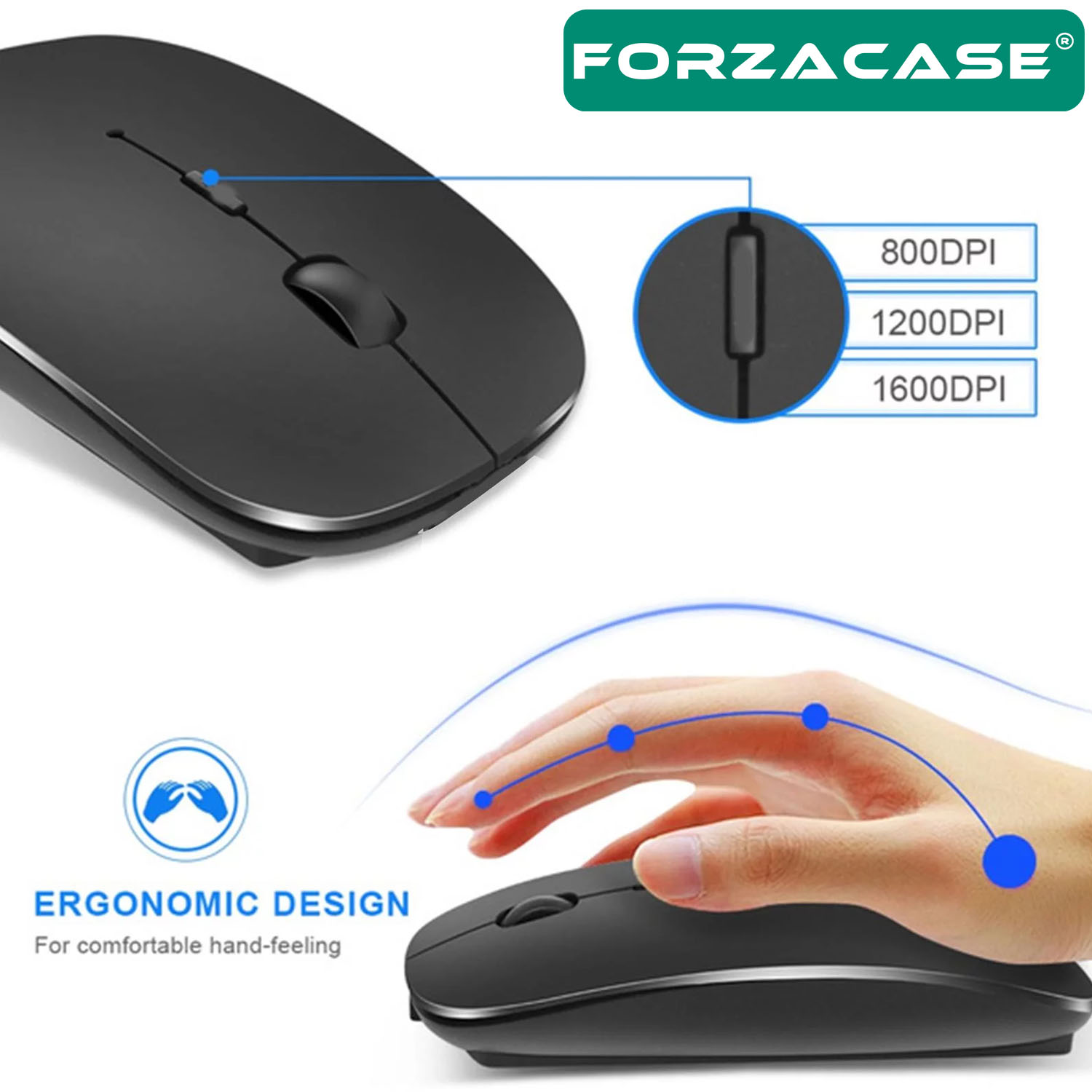 Forzacase Samsung Galaxy Tab S10 Ultra SM-X920 uyumlu Bluetooth Kablosuz Klavye Mouse Set - FC760