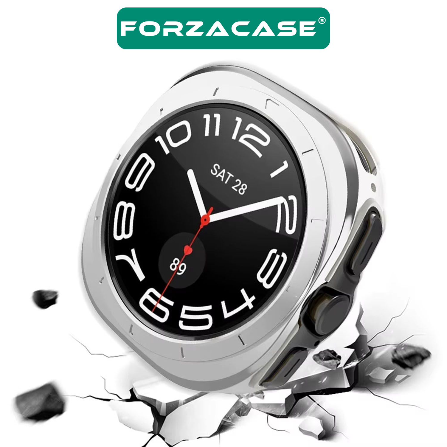 Forzacase Samsung Galaxy Watch 7 Ultra 47mm ile uyumlu Önü Açık Silikon Kılıf - FC764