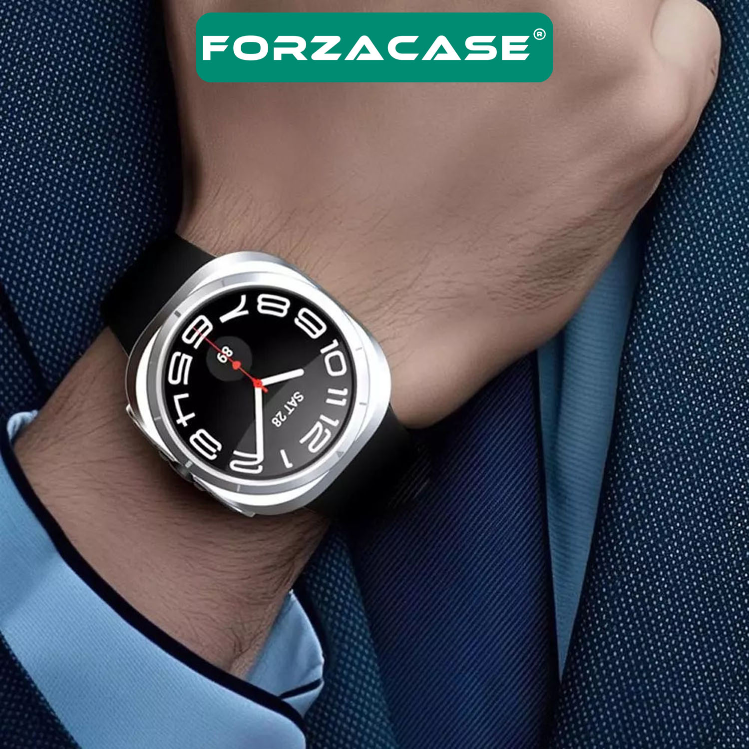 Forzacase Samsung Galaxy Watch 7 Ultra 47mm ile uyumlu Önü Açık Silikon Kılıf - FC764