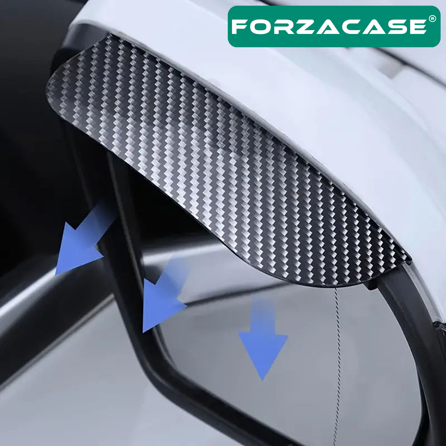 Forzacase Karbon Desenli Araba Ayna Yağmur Koruyucu Siper 2 Adet - FC776