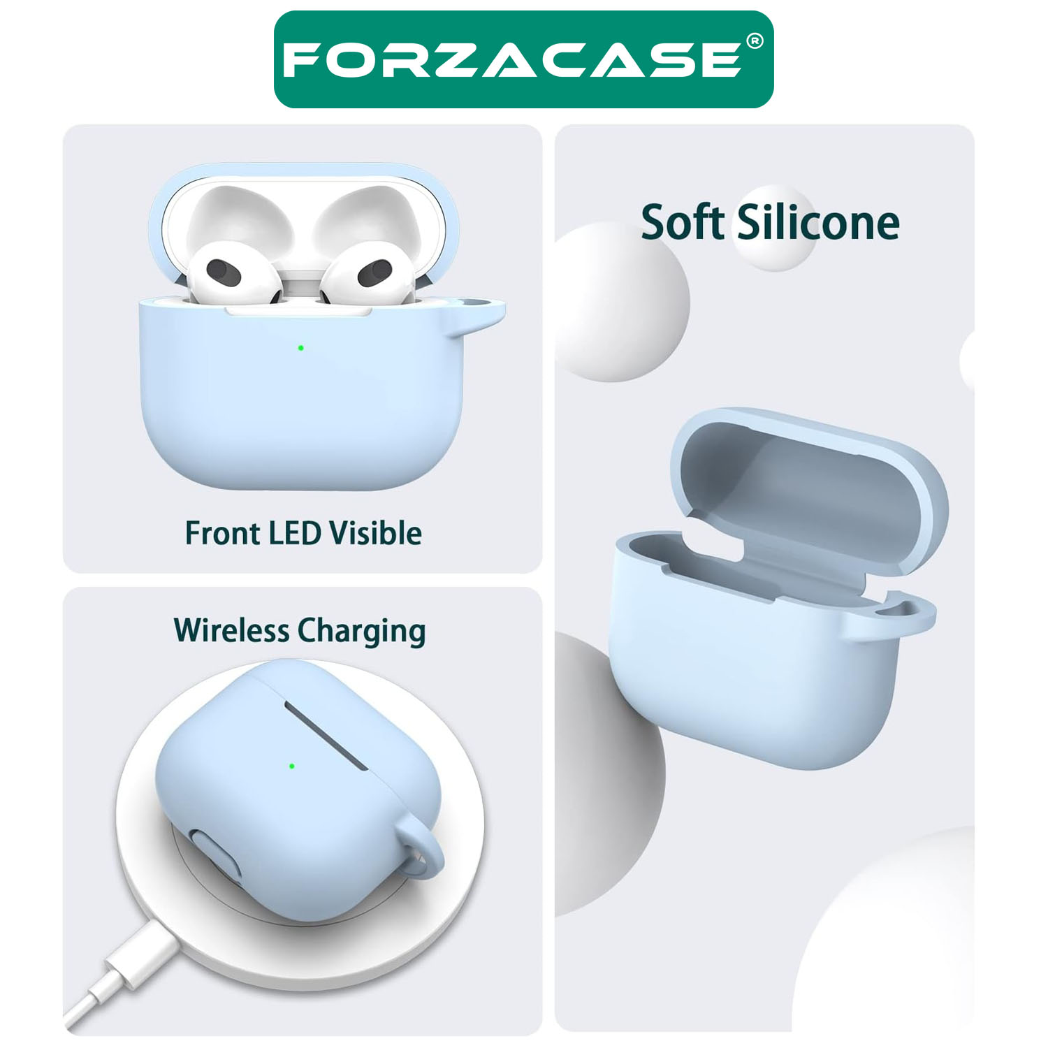 Forzacase Airpods 4 ile uyumlu Anahtar Askılıklı Bluetooth Kulaklık Kılıfı - FC793
