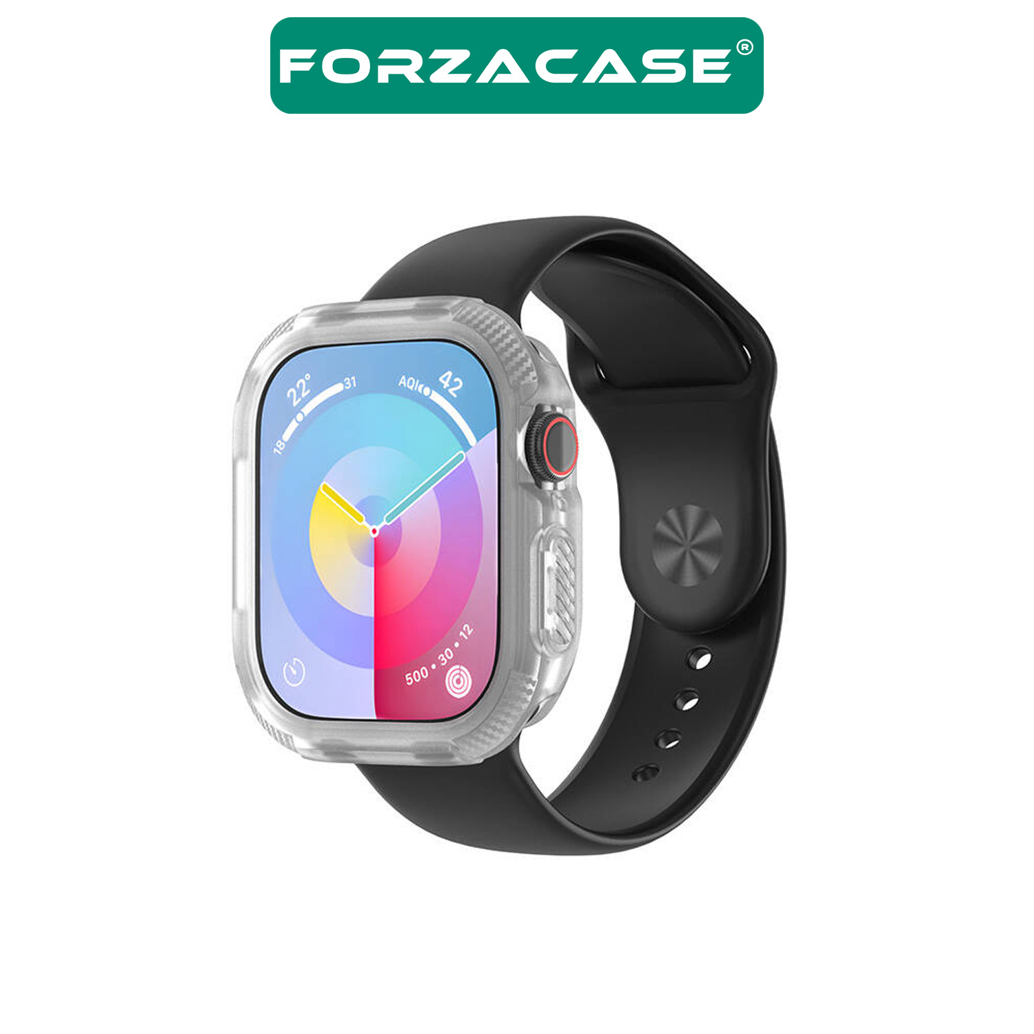 Forzacase Apple Watch 10 42mm ile uyumlu Önü Açık Armor Silikon TPU Kasa Koruyucu Kılıf - FC794