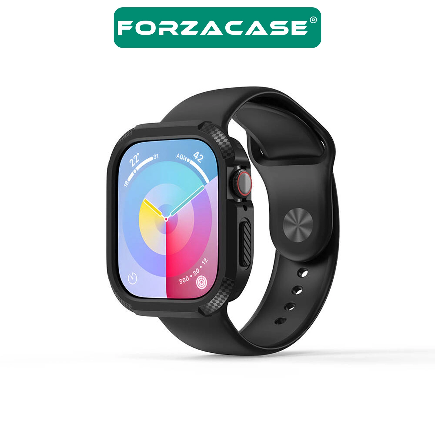 Forzacase Apple Watch 11 42mm ile uyumlu Önü Açık Armor Silikon TPU Kasa Koruyucu Kılıf - FC794