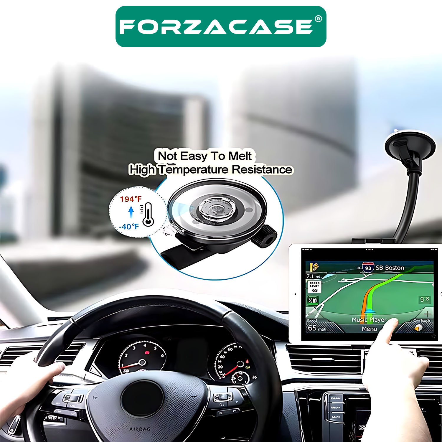 Forzacase 360 Derece Döner Araç İçi Torpido ve Cam Vantuzlu Telefon Tablet Tutucu - FC802