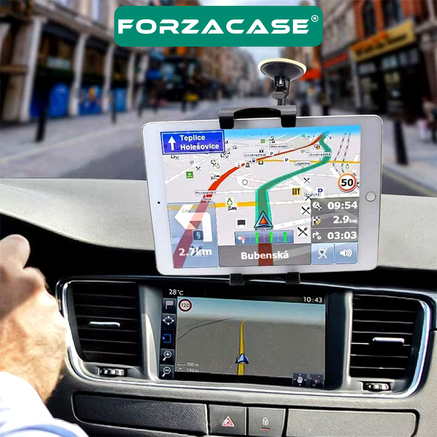 Forzacase 360 Derece Döner Araç İçi Torpido ve Cam Vantuzlu Telefon Tablet Tutucu - FC802