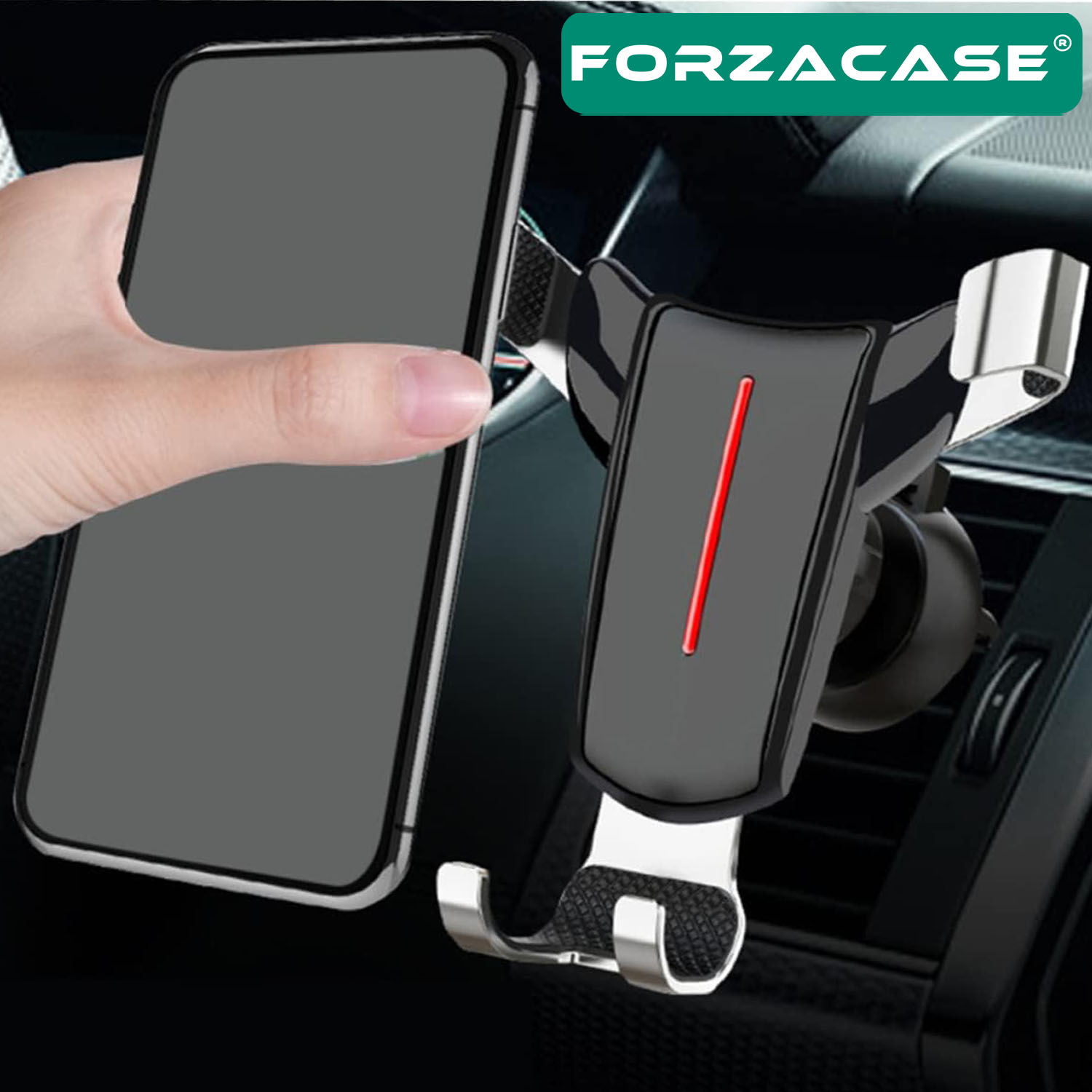 Forzacase 360 Derece Dönebilen Havalandırmadan Bağlantılı 3 Kollu Araç İçi Telefon Tutucu - FC806