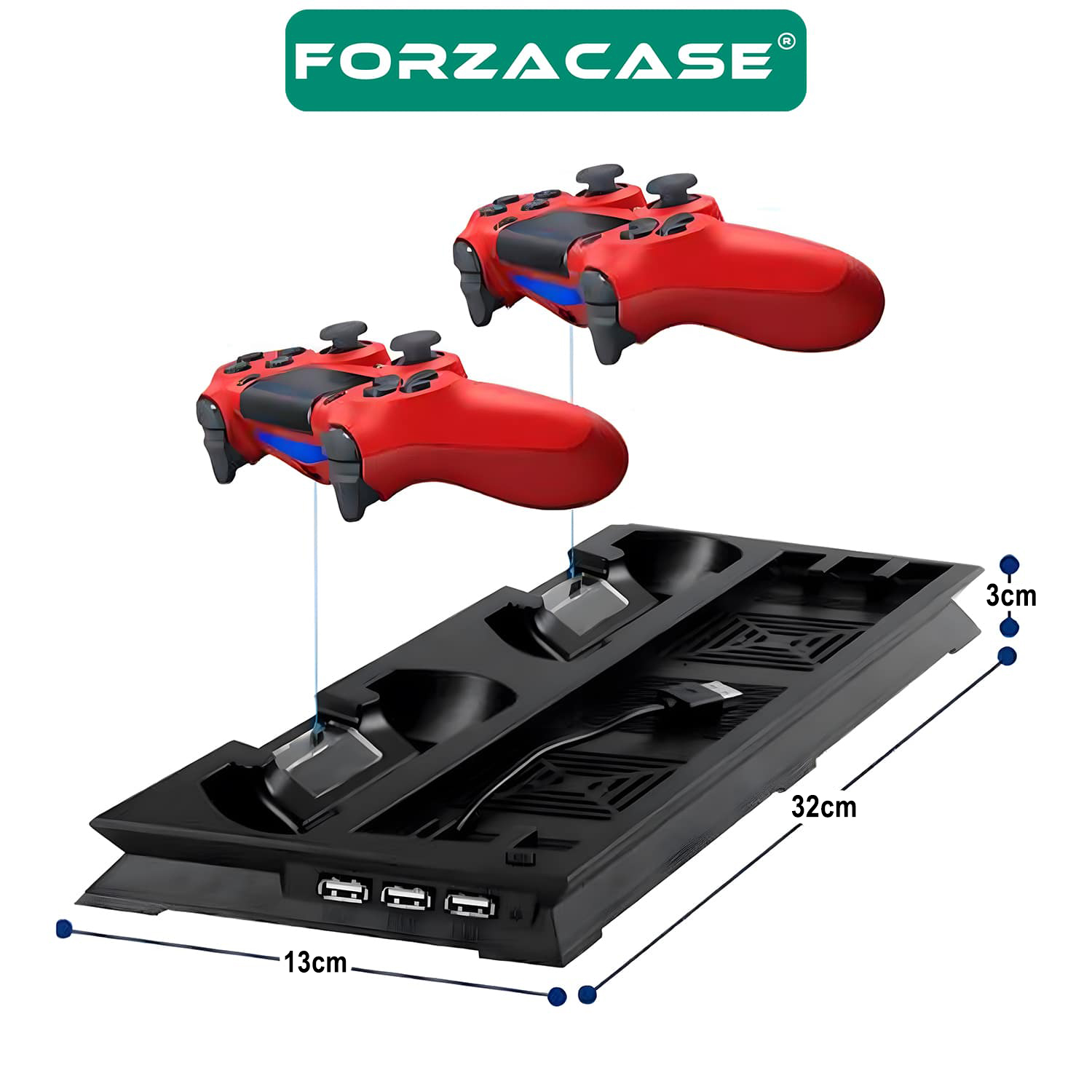 Forzacase PS4 Pro uyumlu Şarj ve Soğutucu Stand - FC811