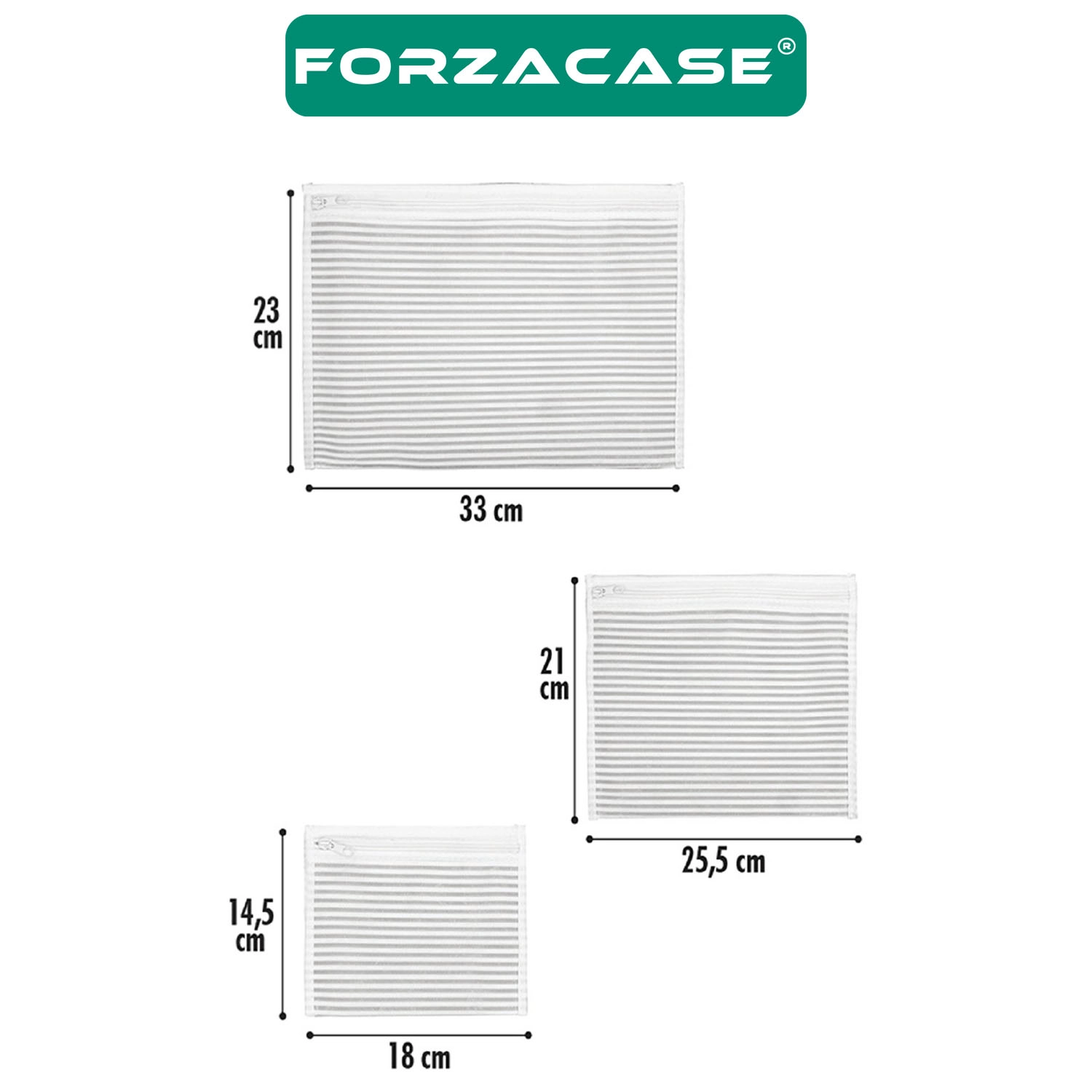 Forzacase 6’lı Beyaz Çizgili Valiz Düzenleyici Bavul Içi Organizer Set, Seyahat Hurcu - FC816
