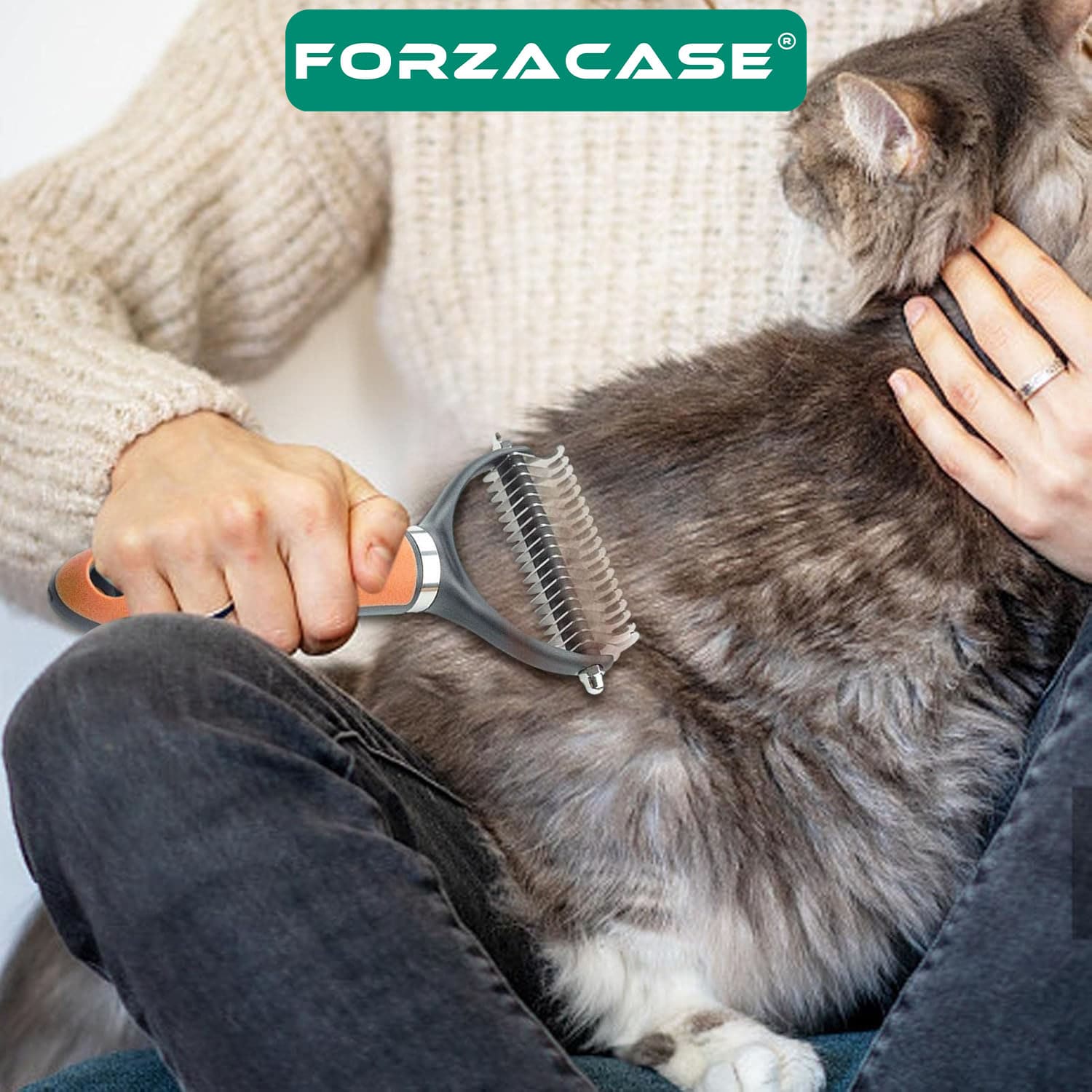 Forzacase Kedi ve Köpekler için Çift Taraflı Kıtık Açıçı Bit Pire Tüy Temizleme Tarağı - FC818