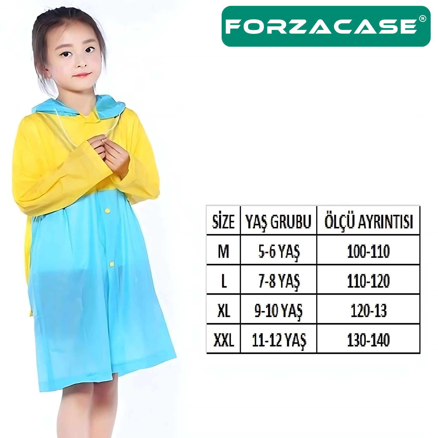Forzacase 9-10 Yaş Çocuklar İçin Okul Yağmurluğu Çanta Korumalı XLarge Beden - FC820
