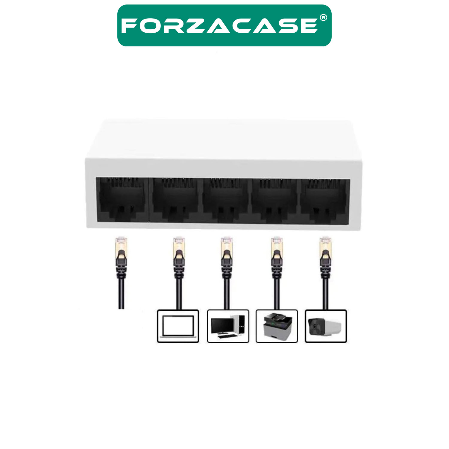 Forzacase 5 Port 100 Mbps Ethernet Switch Hub Çoklayıcı - FC831