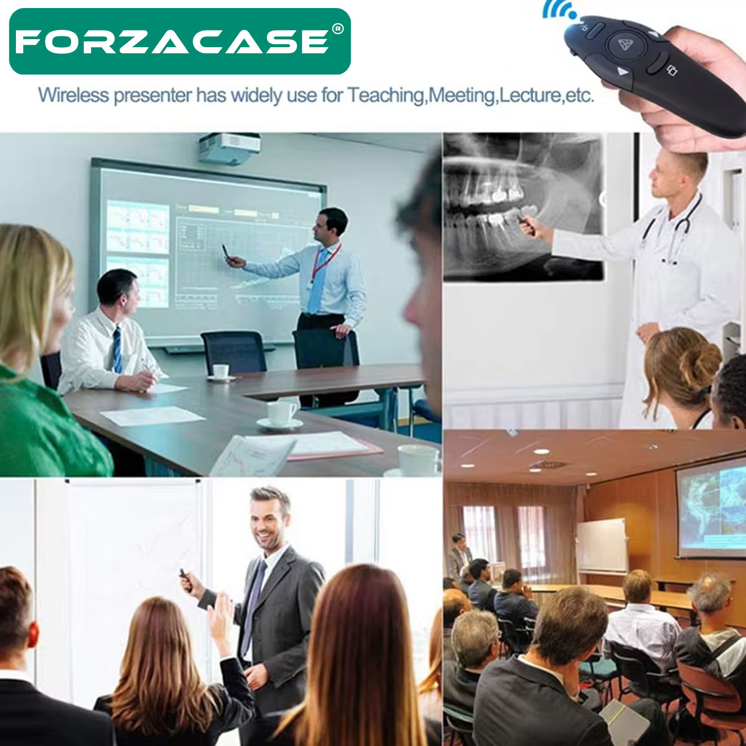 Forzacase 2.4 GHz Kablosuz Sunum Kumandası Sunum Slayt Kumandası 15 Metre Çekim Mesafeli - FC835