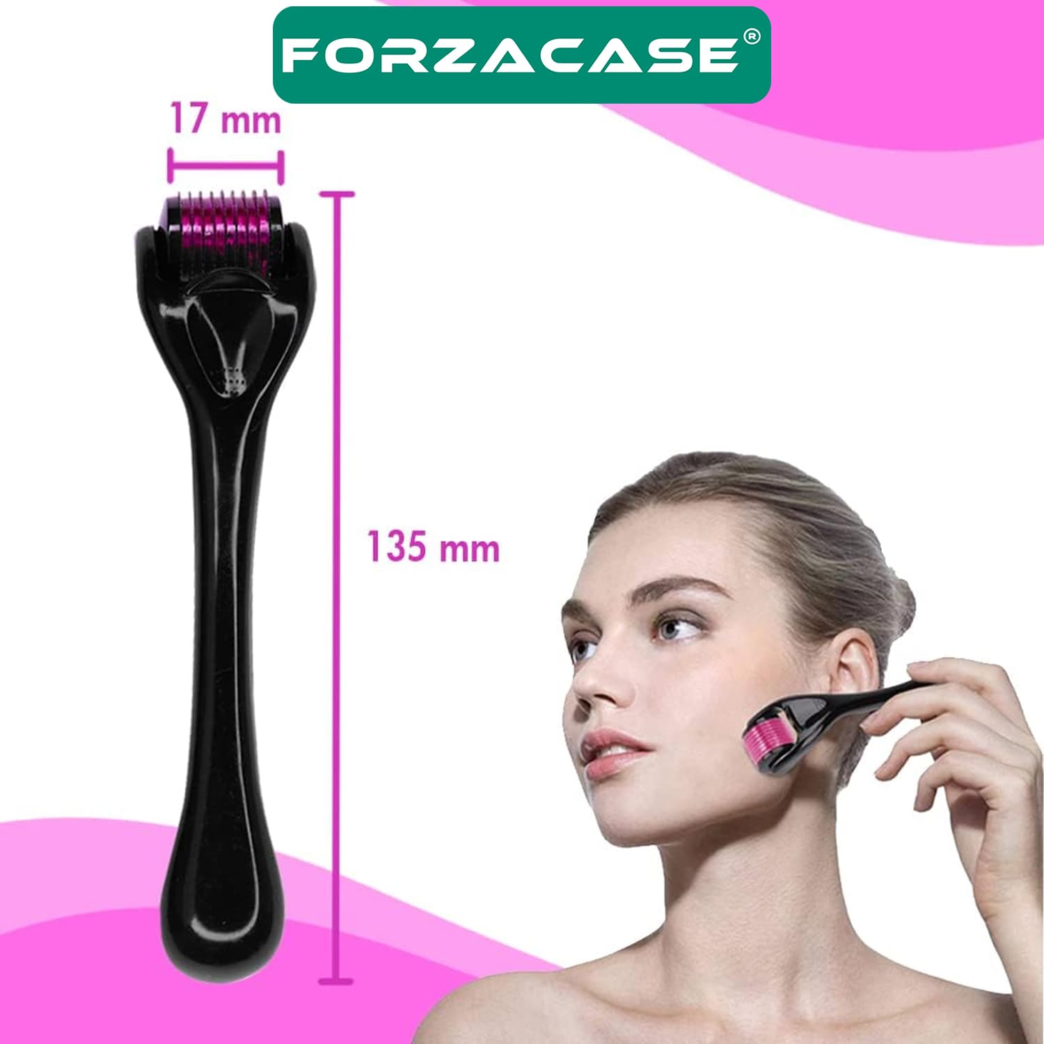 Forzacase Dermaroller 0.5 mm 540 İğneli Masaj Aleti Saç Skin Cilt Tarağı  - FC837