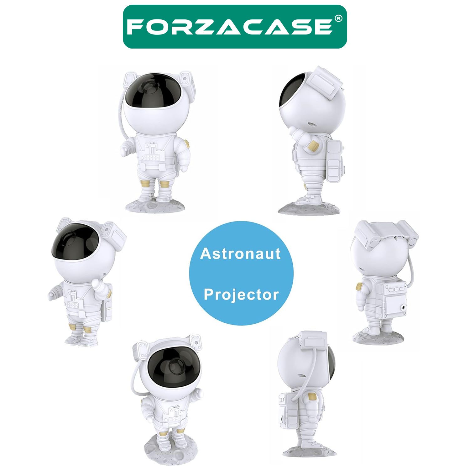 Forzacase Astronot Projektör Gece Lambası Yıldız Nebula Galaksi Yansıtmalı Uzaktan Kumandalı - FC844